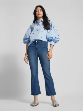 Brax Bootcut Jeans mit Fransen Modell 'Style. Anna' (dunkelblau) online kaufen