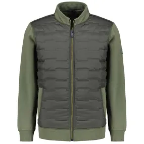 CASA MODA Sweatjacke mit Steppbesatz, grün 