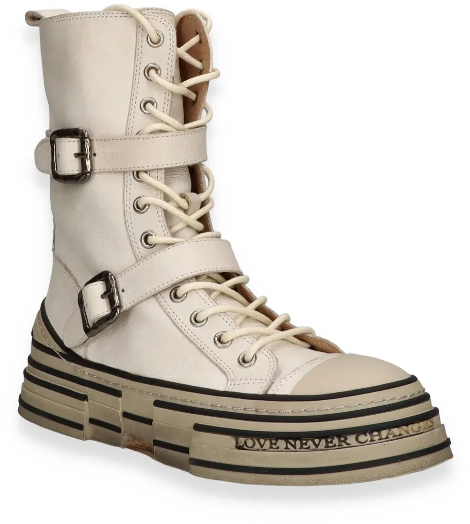Damen-Boots aus Leder 102301000004 (Beige)
