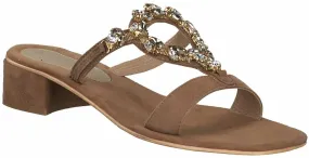 Damen-Pantoletten aus Leder 180302779738 (Beige)