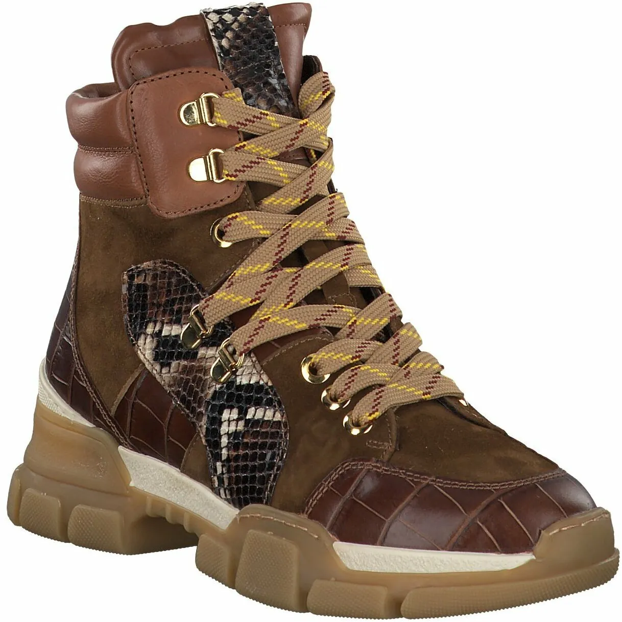 Damen-Schnürboots 102221814933 (Mittelbraun)