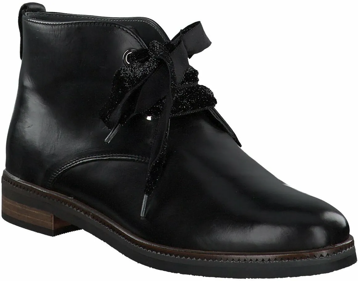 Damen-Schnürboots aus Leder 102001697345 (Schwarz)