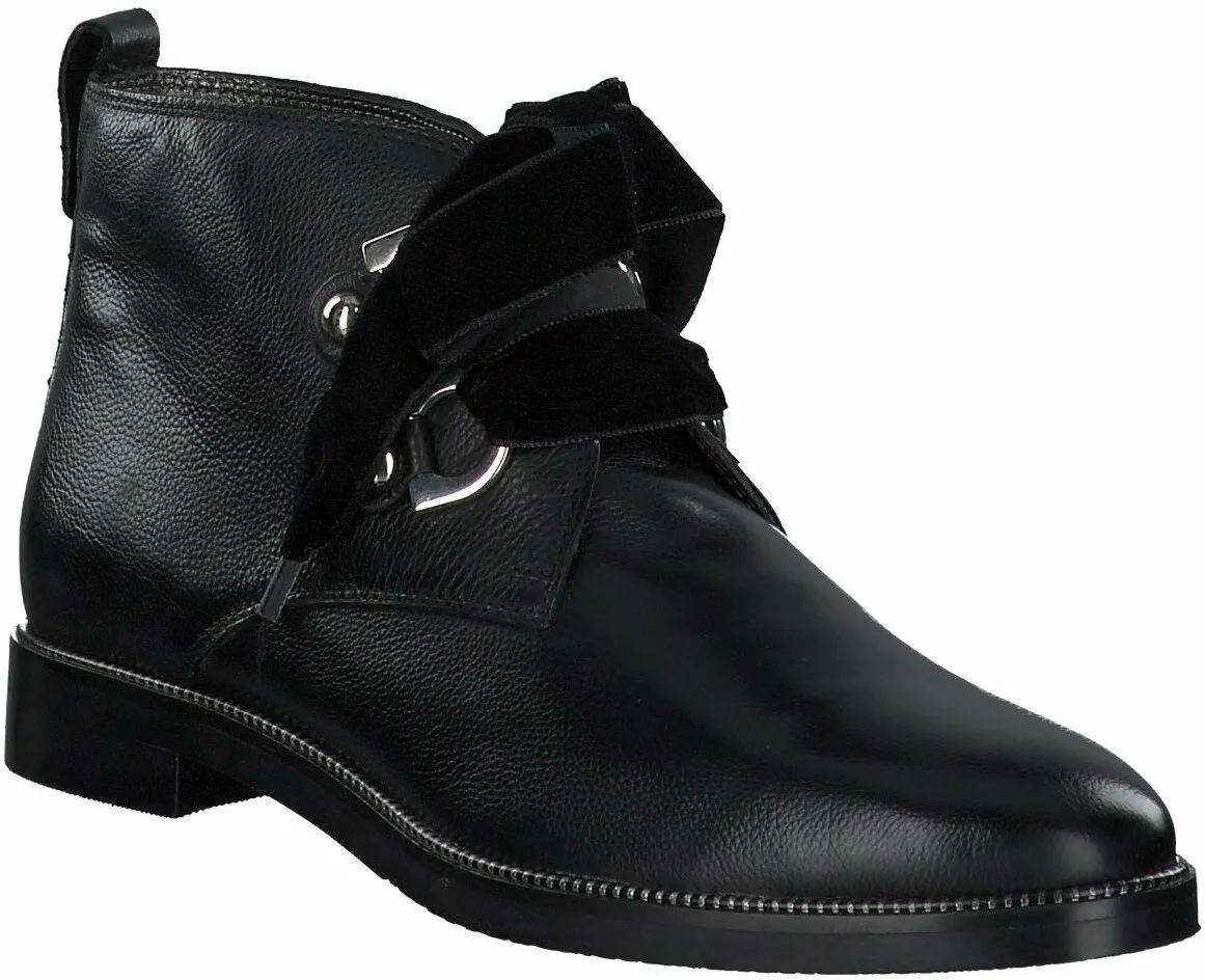 Damen-Schnürboots aus Leder 102001721256 (Schwarz)
