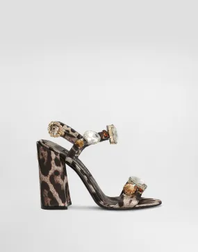 Dolce & Gabbana Satin Sandals With Gemstone Embellishment CR1802A9T45HY13M