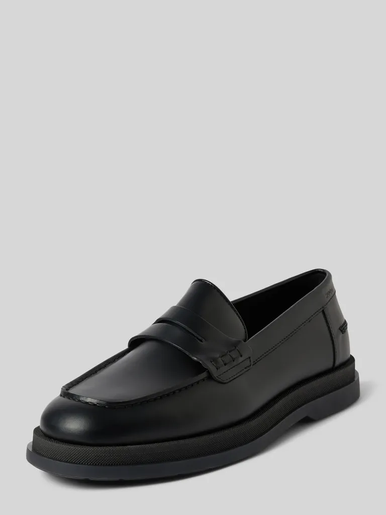 HUGO Penny-Loafer aus Leder mit Label-Details Modell 'Chaol' (black) online kaufen