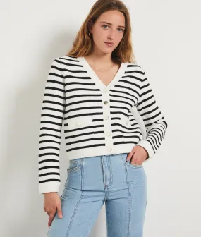 Kurze Matrosen-Strickjacke VISCOSE