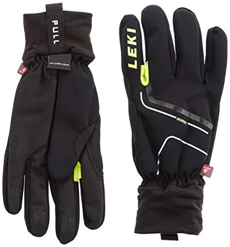 LEKI Handschuhe Nordic Thermo Langlaufhandschuh, Black-Yellow, 8