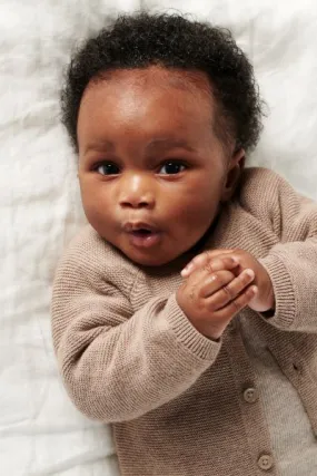 Organic Baby Strickjacke taupe