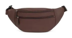 Sechseckige Herren-Gurteltasche aus schokoladenbraunem Leder &bdquo;469400&ldquo;